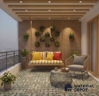 Moroccan Floor & Wall Tile TL 09819 C  2 ft x 2 ft Green Vitrified Matte Finish Tile - 9 mm | Suitable For Balcony, Courtyard, Corridor | Please Expect a Slight Variation of Pattern