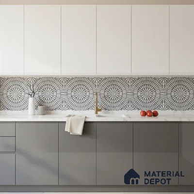 Moroccan Floor & Wall Tile TL 09819  2 ft x 2 ft Black Vitrified Matte Finish Tile - 9 mm | Suitable For Parking, Courtyard, Corridor | Please Expect a Slight Variation of Pattern