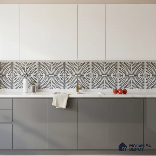 Moroccan Floor & Wall Tile TL 09819  2 ft x 2 ft Black Vitrified Matte Finish Tile - 9 mm | Suitable For Parking, Courtyard, Corridor | Please Expect a Slight Variation of Pattern