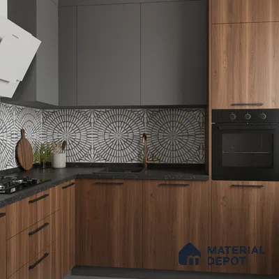 Moroccan Floor & Wall Tile TL 09819  2 ft x 2 ft Black Vitrified Matte Finish Tile - 9 mm | Suitable For Parking, Courtyard, Corridor | Please Expect a Slight Variation of Pattern