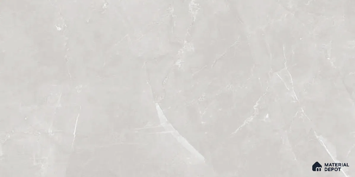 Marble Tundra Grey Wall & Floor Tile TL 09837 Light Grey 4 ft x 2 ft Glossy Finish Vitrified Tile - 9 mm | Suitable For Living Room, Bedroom, Dining