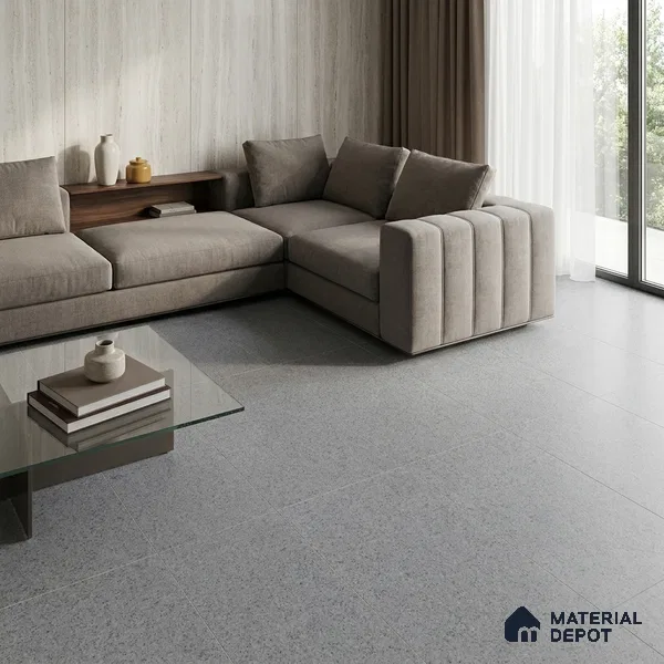 Terrazzo Wall & Floor Tile TL 09891 C S&P Grigio Polish 4 ft x 2 ft  Vitrified Rustic Matte Finish - 9 mm