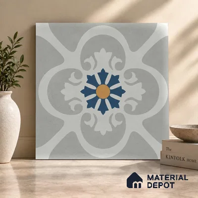Moroccan Look Floor & Wall Tile TL 09902 Praque Art 2 ft x 2 ft Rustic Carving Matte Finish Vitrified Tile - 9 mm | Suitable For Kitchen, Bathroom, Balcony | Please Expect a Slight Variation of Pattern