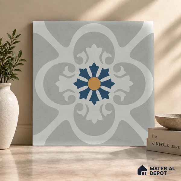 Moroccan Look Floor & Wall Tile TL 09902 Praque Art 2 ft x 2 ft Rustic Carving Matte Finish Vitrified Tile - 9 mm | Suitable For Kitchen, Bathroom, Balcony | Please Expect a Slight Variation of Pattern