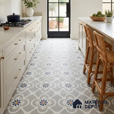 Moroccan Look Floor & Wall Tile TL 09902 Praque Art 2 ft x 2 ft Rustic Carving Matte Finish Vitrified Tile - 9 mm | Suitable For Kitchen, Bathroom, Balcony | Please Expect a Slight Variation of Pattern