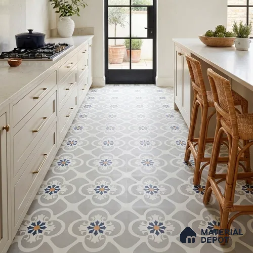 Moroccan Look Floor & Wall Tile TL 09902 Praque Art 2 ft x 2 ft Rustic Carving Matte Finish Vitrified Tile - 9 mm | Suitable For Kitchen, Bathroom, Balcony | Please Expect a Slight Variation of Pattern