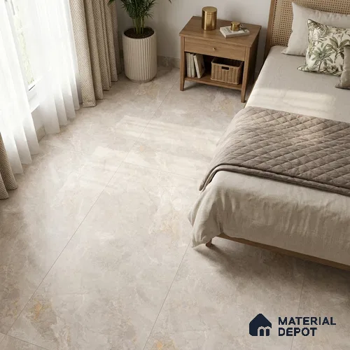 Marble Crema Marfil Wall & Floor Tile TL 09914 Mushroom Beige 4 ft x 2 ft Matte Finish Vitrified Tile - 9 mm | Suitable For Living Room, Bedroom, Kitchen