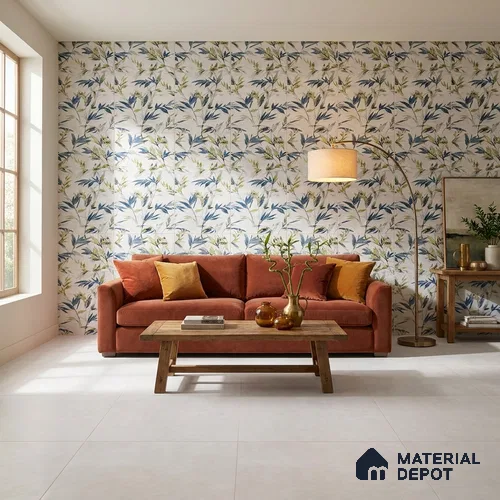 Cement Wall & Floor Tile TL 09919 B Dove Grey 4 ft x 2 ft Matte Finish Vitrified Tile - 9 mm | Suitable For Living Room, Hall, Bedroom