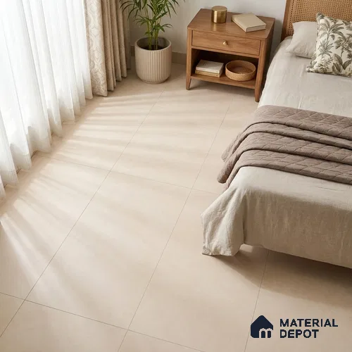 Cement Wall & Floor Tile TL 09920 B Almond Cream 4 ft x 2 ft Matte Finish Vitrified Tile - 9 mm | Suitable For Living Room, Hall, Bedroom
