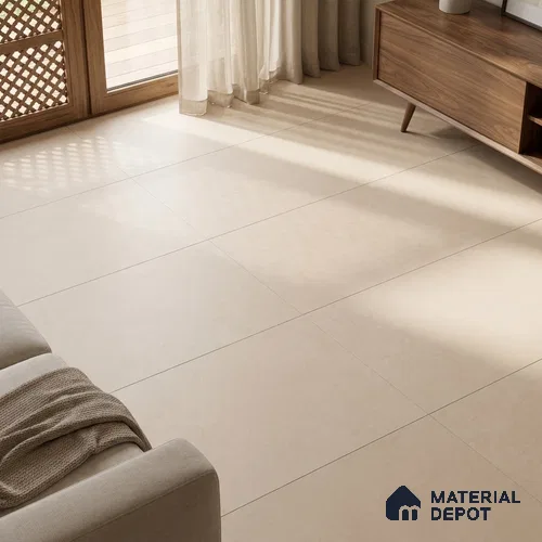 Cement Wall & Floor Tile TL 09920 B Almond Cream 4 ft x 2 ft Matte Finish Vitrified Tile - 9 mm | Suitable For Living Room, Hall, Bedroom