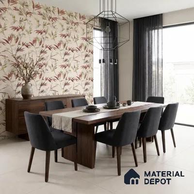 Floral Wall Tile TL 09920 Cream 4 ft x 2 ft Vitrified Matte Finish Tile - 9 mm | Suitable for Bathroom, Accent/Feature Wall, Kitchen