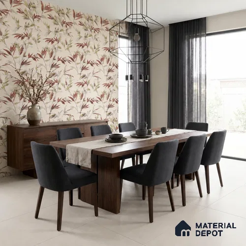 Floral Wall Tile TL 09920 Cream 4 ft x 2 ft Vitrified Matte Finish Tile - 9 mm | Suitable for Bathroom, Accent/Feature Wall, Kitchen