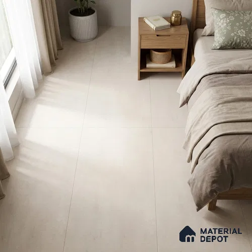 Plain Wall & Floor Tile TL 09923 B Cream 4 ft x 2 ft Matte Finish Vitrified Tile - 9 mm | Suitable For Living Room, Bedroom, Kitchen