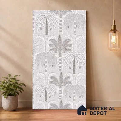 Floral Wall Tile TL 09924 Grey 4 ft x 2 ft Vitrified Matte Finish Tile - 9 mm | Suitable for Bathroom, Accent/Feature Wall, Dining Area