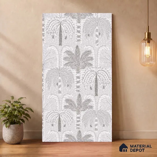 Floral Wall Tile TL 09924 Grey 4 ft x 2 ft Vitrified Matte Finish Tile - 9 mm | Suitable for Bathroom, Accent/Feature Wall, Dining Area