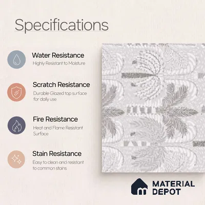 Floral Wall Tile TL 09924 Grey 4 ft x 2 ft Vitrified Matte Finish Tile - 9 mm | Suitable for Bathroom, Accent/Feature Wall, Dining Area
