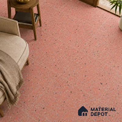 Terrazzo Wall & Floor Tile TL 09929 D 4 ft x 2 ft Red Vitrified Matte Finish Tile - 9 mm | Ideal for Living Room, Bedroom, Bathroom, Kitchen