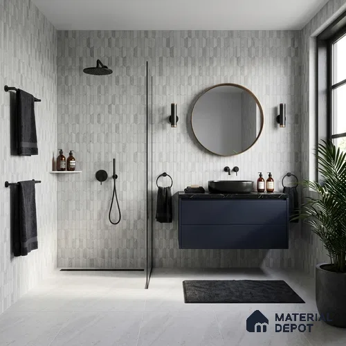 Stone Wall & Floor Tile TL 09933 B 4 ft x 2 ft Silver Vitrified Matte Finish Tile - 9 mm | Ideal for Living Room, Bedroom, Bathroom, Kitchen