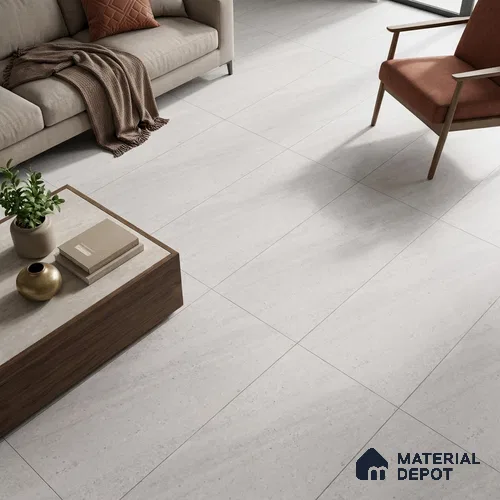Stone Wall & Floor Tile TL 09933 B 4 ft x 2 ft Silver Vitrified Matte Finish Tile - 9 mm | Ideal for Living Room, Bedroom, Bathroom, Kitchen