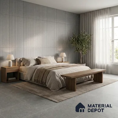 Stone Floor & Wall Tile TL 09934 B 4 ft x 2 ft Grey Vitrified Matte Finish Tile - 9 mm | Ideal for Living Room,Bedroom,Bathroom,Kitchen