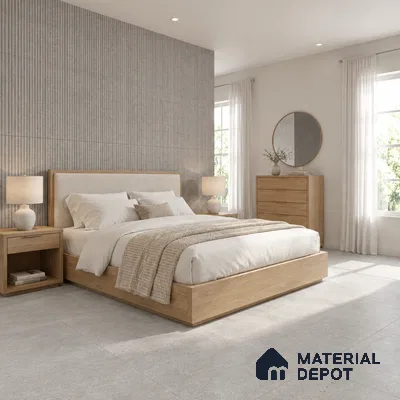 Stone Floor & Wall Tile TL 09934 B 4 ft x 2 ft Grey Vitrified Matte Finish Tile - 9 mm | Ideal for Living Room,Bedroom,Bathroom,Kitchen