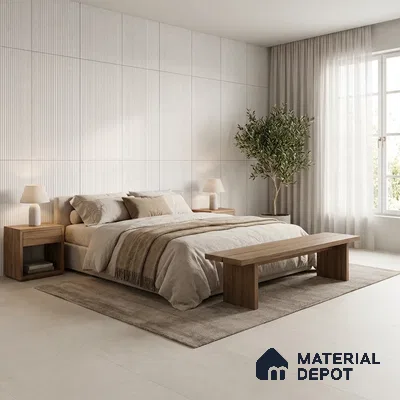 Punch Wall Tile TL 09936 4 ft x 2 ft Ivory Vitrified Matte Finish Tile - 9 mm | Ideal for Living Room,Bedroom,Bathroom,Kitchen