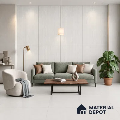 Punch Wall Tile TL 09936 4 ft x 2 ft Ivory Vitrified Matte Finish Tile - 9 mm | Ideal for Living Room,Bedroom,Bathroom,Kitchen