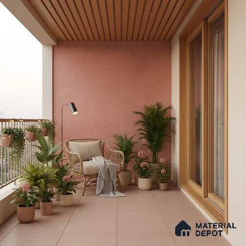 Punch Wall Tile TL 09941 4 ft x 2 ft Red Vitrified Matte Finish Tile - 9 mm | Ideal for Living Room, Bedroom, Bathroom, Kitchen