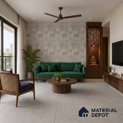Punch Wall & Floor Tile TL 09942 B 4 ft x 2 ft Beige Vitrified Matte Finish Tile - 9 mm | Ideal for Living Room, Bedroom, Bathroom, Kitchen