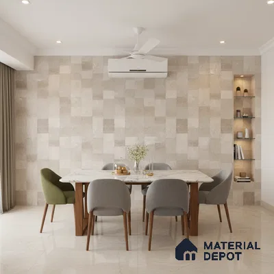 Punch Wall Tile TL 09942 4 ft x 2 ft Beige Vitrified Matte Finish Tile - 9 mm | Ideal for Living Room, Bedroom, Bathroom, Kitchen