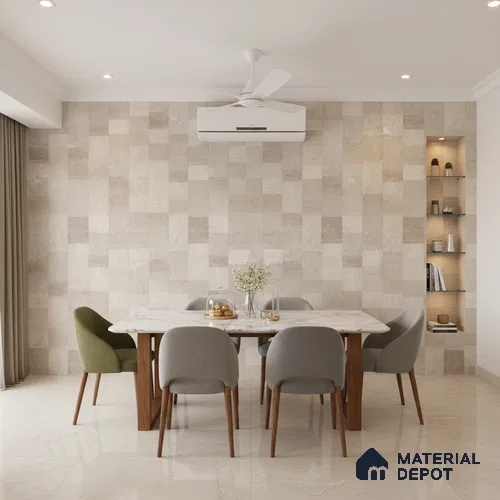 Punch Wall Tile TL 09942 4 ft x 2 ft Beige Vitrified Matte Finish Tile - 9 mm | Ideal for Living Room, Bedroom, Bathroom, Kitchen