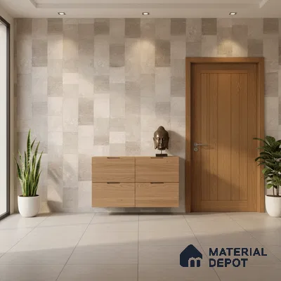Punch Wall Tile TL 09942 4 ft x 2 ft Beige Vitrified Matte Finish Tile - 9 mm | Ideal for Living Room, Bedroom, Bathroom, Kitchen