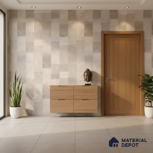 Punch Wall Tile TL 09942 4 ft x 2 ft Beige Vitrified Matte Finish Tile - 9 mm | Ideal for Living Room, Bedroom, Bathroom, Kitchen