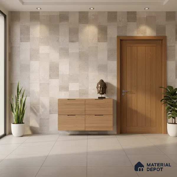 Punch Wall Tile TL 09942 4 ft x 2 ft Beige Vitrified Matte Finish Tile - 9 mm | Ideal for Living Room, Bedroom, Bathroom, Kitchen