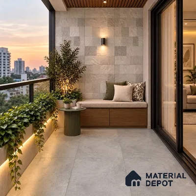 Punch Wall & Floor Tile TL 09943 B 4 ft x 2 ft Grey Vitrified Matte Finish Tile - 9 mm | Ideal for Living Room, Bedroom, Bathroom, Kitchen