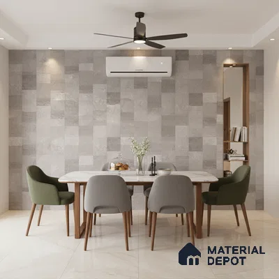 Punch Wall Tile TL 09943 4 ft x 2 ft Grey Vitrified Matte Finish Tile - 9 mm | Ideal for Living Room, Bedroom, Bathroom, Kitchen