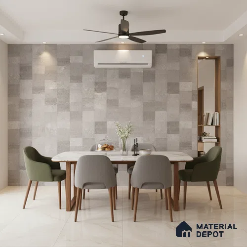 Punch Wall Tile TL 09943 4 ft x 2 ft Grey Vitrified Matte Finish Tile - 9 mm | Ideal for Living Room, Bedroom, Bathroom, Kitchen