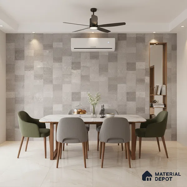 Punch Wall Tile TL 09943 4 ft x 2 ft Grey Vitrified Matte Finish Tile - 9 mm | Ideal for Living Room, Bedroom, Bathroom, Kitchen