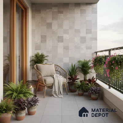 Punch Wall Tile TL 09943 4 ft x 2 ft Grey Vitrified Matte Finish Tile - 9 mm | Ideal for Living Room, Bedroom, Bathroom, Kitchen