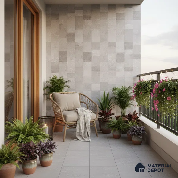Punch Wall Tile TL 09943 4 ft x 2 ft Grey Vitrified Matte Finish Tile - 9 mm | Ideal for Living Room, Bedroom, Bathroom, Kitchen
