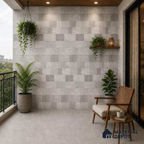 Punch Wall Tile TL 09943 4 ft x 2 ft Grey Vitrified Matte Finish Tile - 9 mm | Ideal for Living Room, Bedroom, Bathroom, Kitchen