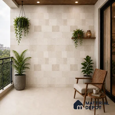 Punch Wall & Floor Tile TL 09944 B 4 ft x 2 ft Cream Vitrified Matte Finish Tile - 9 mm | Ideal for Living Room, Bedroom, Bathroom, Kitchen