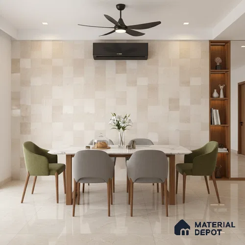 Punch Wall Tile TL 09944 4 ft x 2 ft Cream Vitrified Matte Finish Tile - 9 mm | Ideal for Living Room, Bedroom, Bathroom, Kitchen