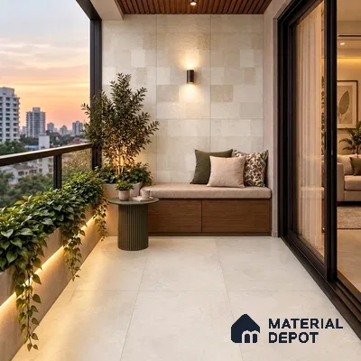Punch Wall Tile TL 09944 4 ft x 2 ft Cream Vitrified Matte Finish Tile - 9 mm | Ideal for Living Room, Bedroom, Bathroom, Kitchen