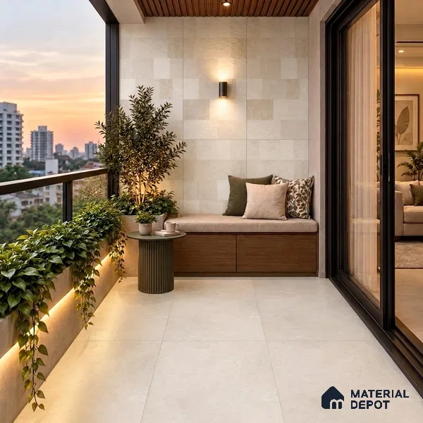 Punch Wall Tile TL 09944 4 ft x 2 ft Cream Vitrified Matte Finish Tile - 9 mm | Ideal for Living Room, Bedroom, Bathroom, Kitchen