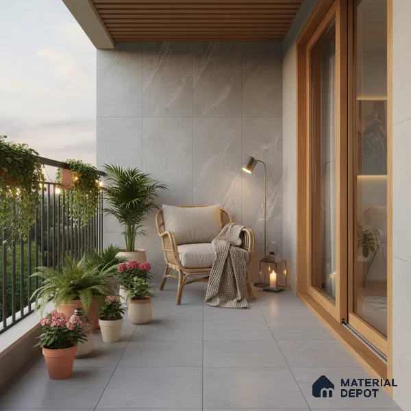 Punch Wall & Floor Tile TL 09945 B 4 ft x 2 ft Grey Vitrified Matte Finish Tile - 9 mm | Ideal for Living Room, Bedroom, Bathroom, Kitchen