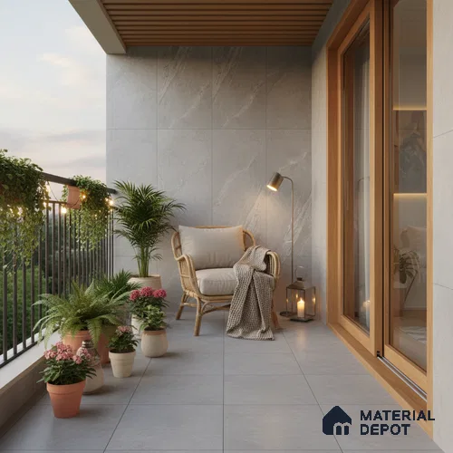 Punch Wall & Floor Tile TL 09945 B 4 ft x 2 ft Grey Vitrified Matte Finish Tile - 9 mm | Ideal for Living Room, Bedroom, Bathroom, Kitchen