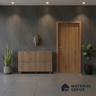 Punch Wall & Floor Tile TL 09945 C 4 ft x 2 ft Black Vitrified Matte Finish Tile - 9 mm | Ideal for Living Room, Bedroom, Bathroom, Kitchen