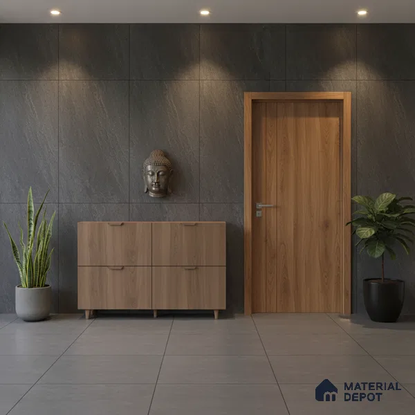 Punch Wall & Floor Tile TL 09945 C 4 ft x 2 ft Black Vitrified Matte Finish Tile - 9 mm | Ideal for Living Room, Bedroom, Bathroom, Kitchen