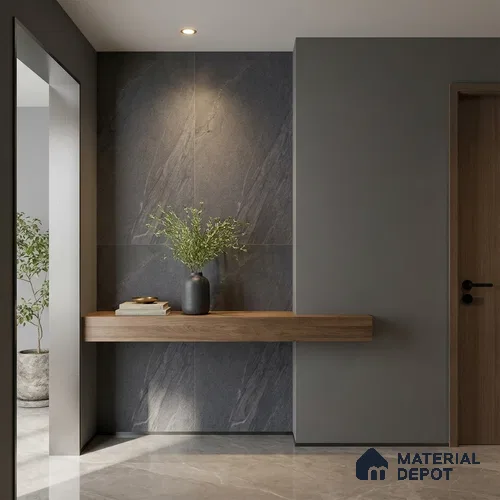 Punch Wall & Floor Tile TL 09945 D 4 ft x 2 ft Black Vitrified Matte Finish Tile - 9 mm | Ideal for Living Room, Bedroom, Bathroom, Kitchen